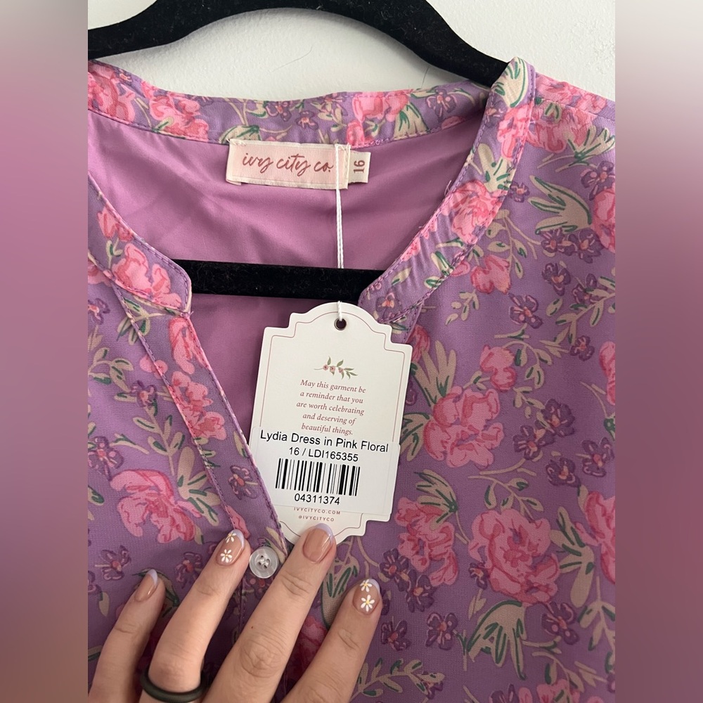 Ivy City Co Lydia Dress in Pink Floral Size 16 - Picture 4 of 7